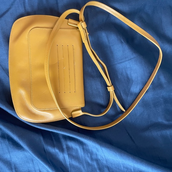 Adolfo Dominguez Mini Crossbody Bag Yellow Ochre Mustard - Picture 4 of 7